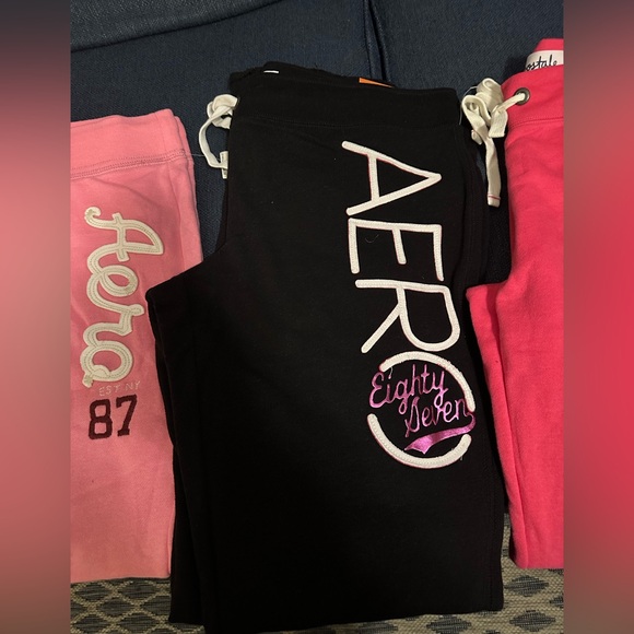 AEROPOSTALE Women’s Sweatpants Trio - Light Pink, Hot Pink & Black(NWT) - Picture 3 of 9